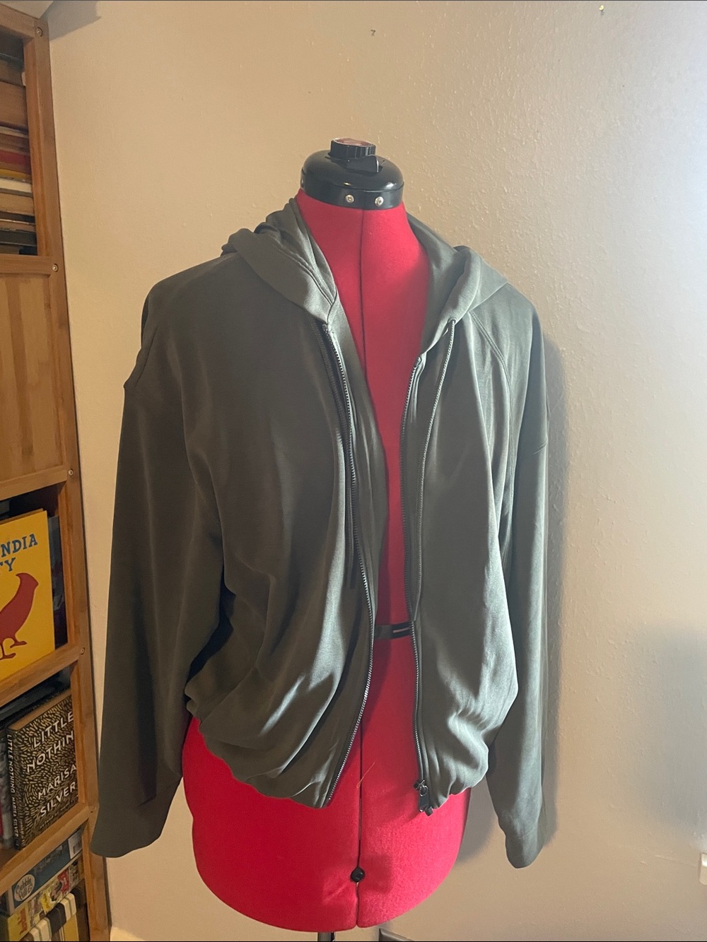 Athleta Olive Green Zip-Front Hoodie Jacket